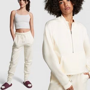 Victorias Secret VS PINK Premium Fleece Set Baggy Joggers & Half-zip sweatshirt